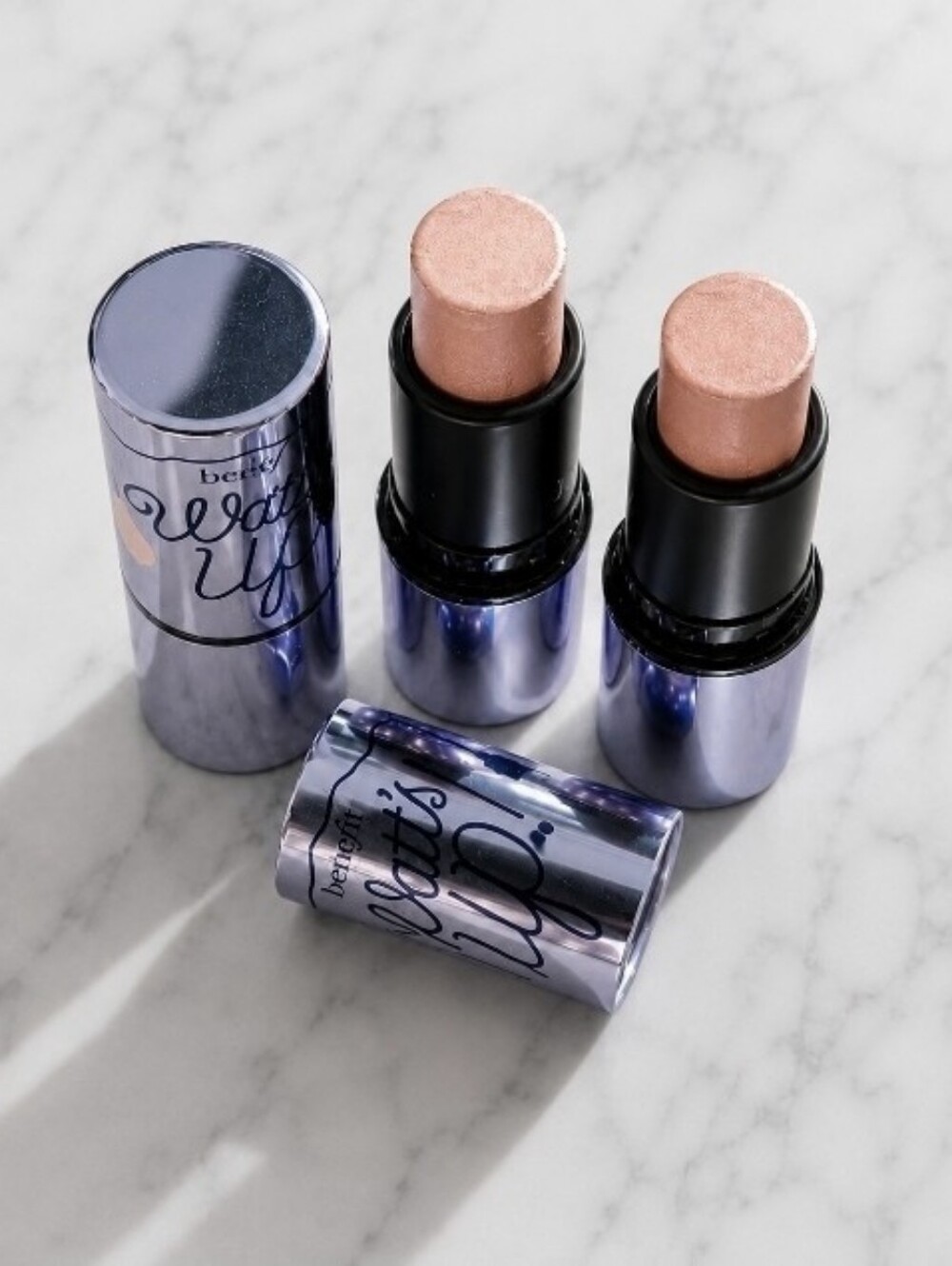 Lot of 3 Benefit Watt's Up Soft Focus Cream to Powder Highlighter Mini NEW!